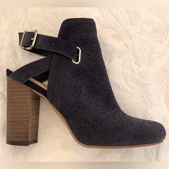 Navy Suede Booties - Picture 9 of 14